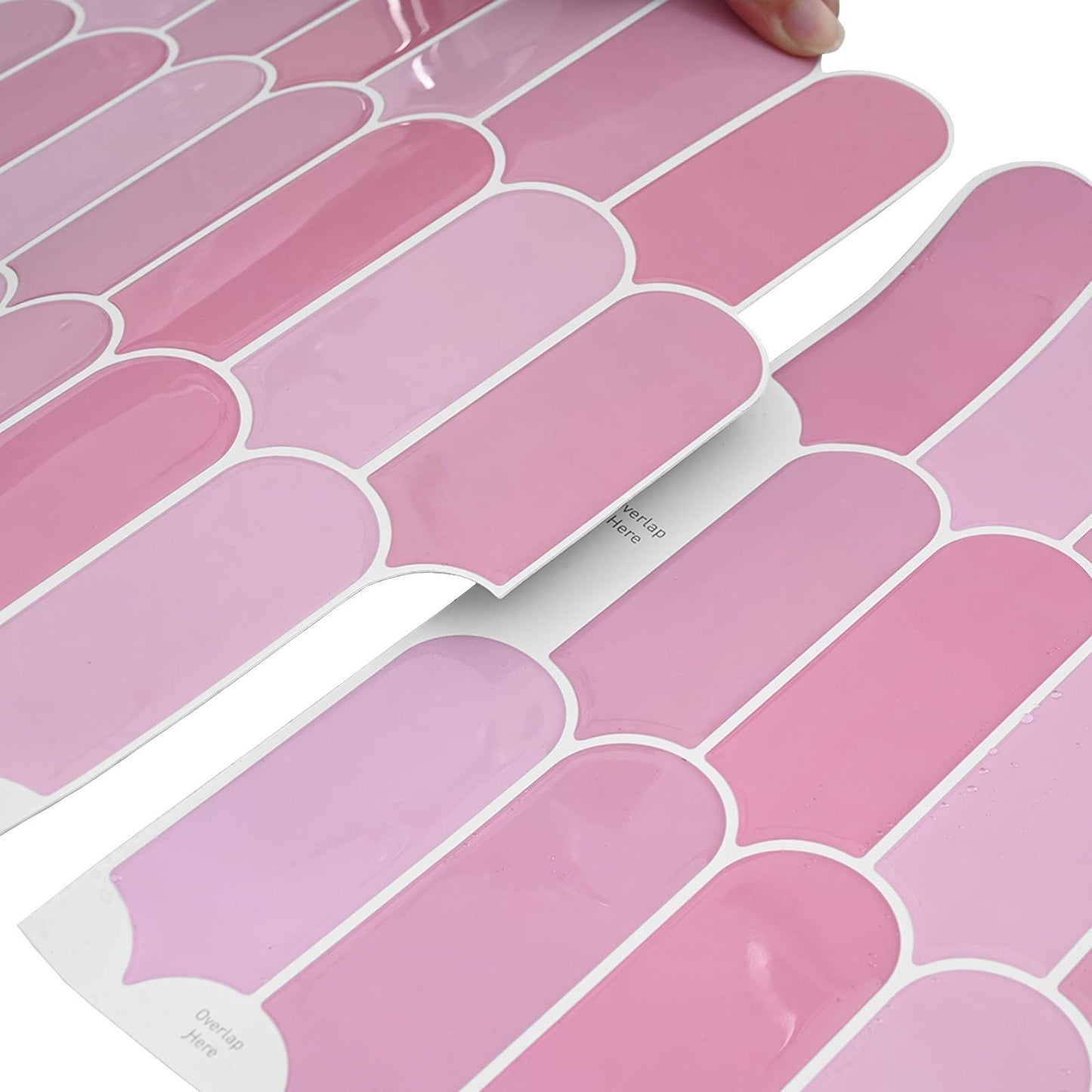 Feather Tile 20 pcs Pink 30 x 30 cm Polyurethane and PET