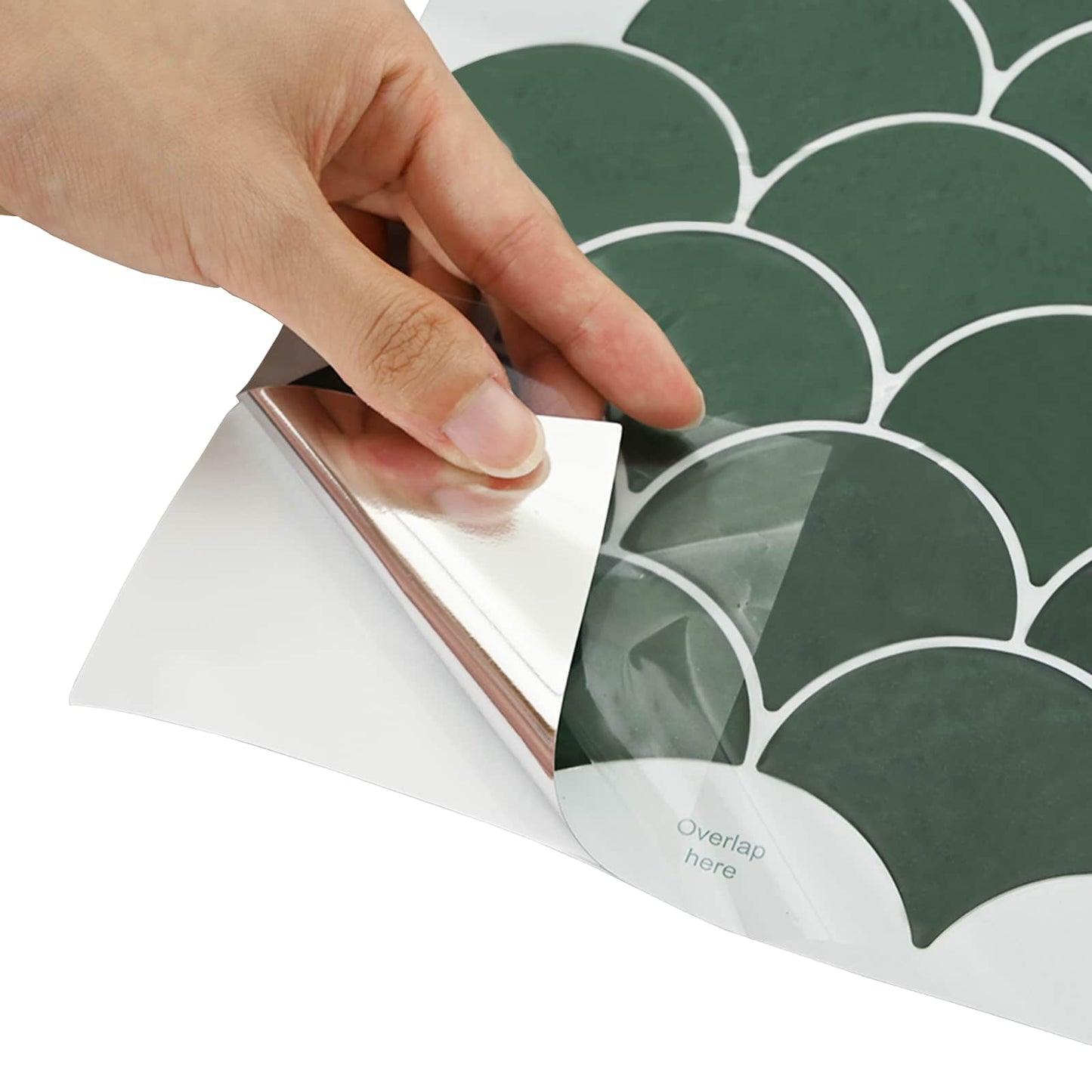 Fish Scale Tile 10 pcs Dark Green 30 x 30 cm