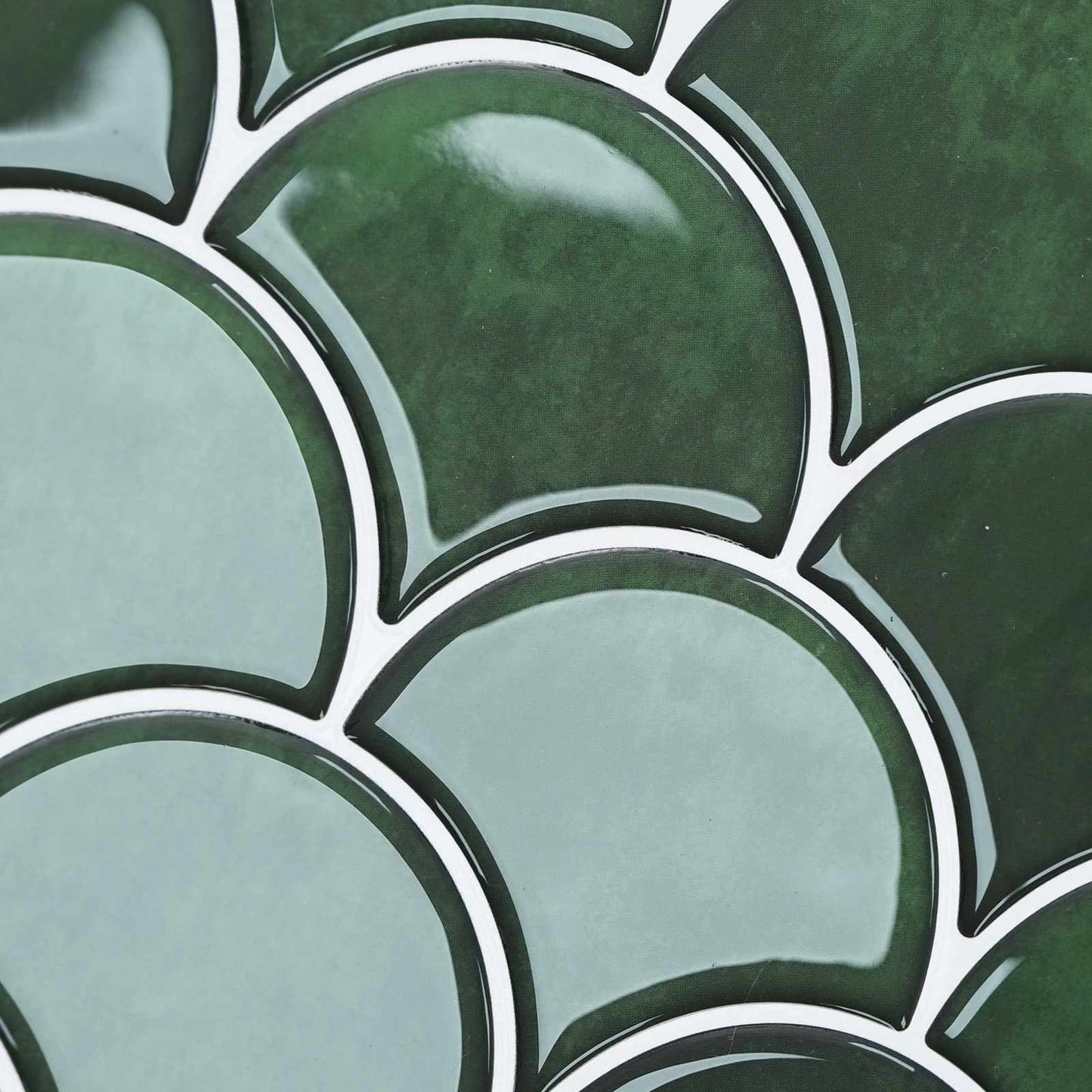 Fish Scale Tile 10 pcs Dark Green 30 x 30 cm