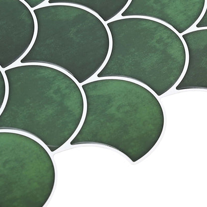 Fish Scale Tile 50 pcs Dark Green 30 x 30 cm