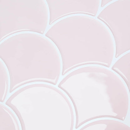 Fish Scale Tile 10 pcs Light Pink 30 x 30 cm