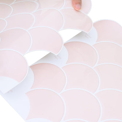 Fish Scale Tile 20 pcs Light Pink 30 x 30 cm