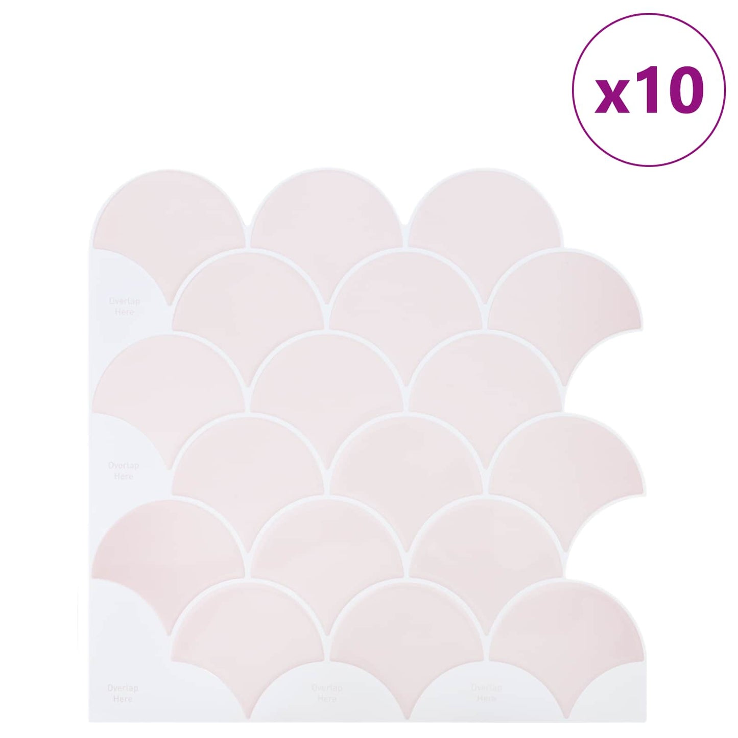 Fish Scale Tile 20 pcs Light Pink 30 x 30 cm
