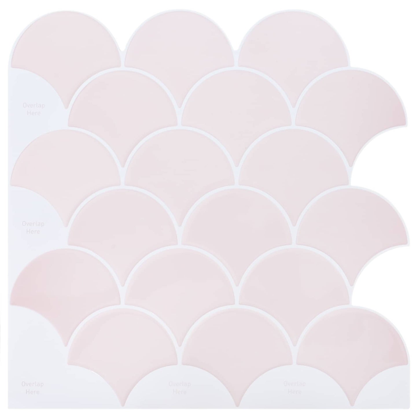 Fish Scale Tile 50 pcs Light Pink 30 x 30 cm