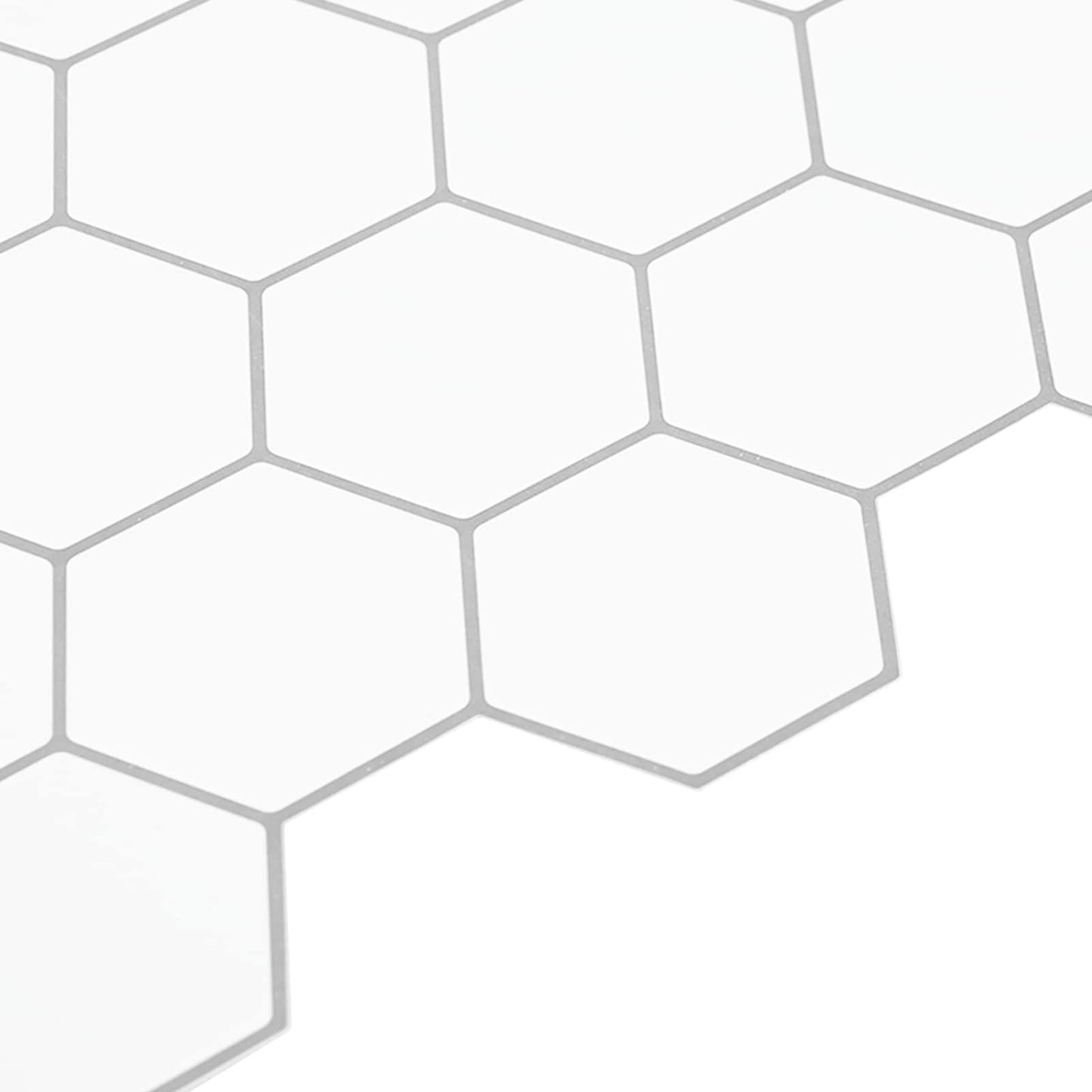 Hexagon Tile 10 pcs White Grey 30 x 30 cm Polyurethane and PET