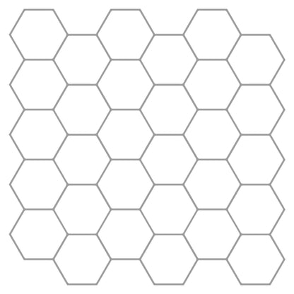 Hexagon Tile 10 pcs White Grey 30 x 30 cm Polyurethane and PET