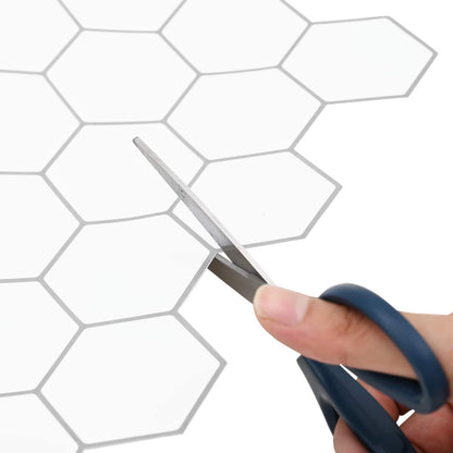 Hexagon Tile 20 pcs White Grey 30 x 30 cm Polyurethane and PET