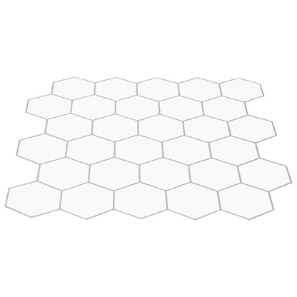 Hexagon Tile 20 pcs White Grey 30 x 30 cm Polyurethane and PET