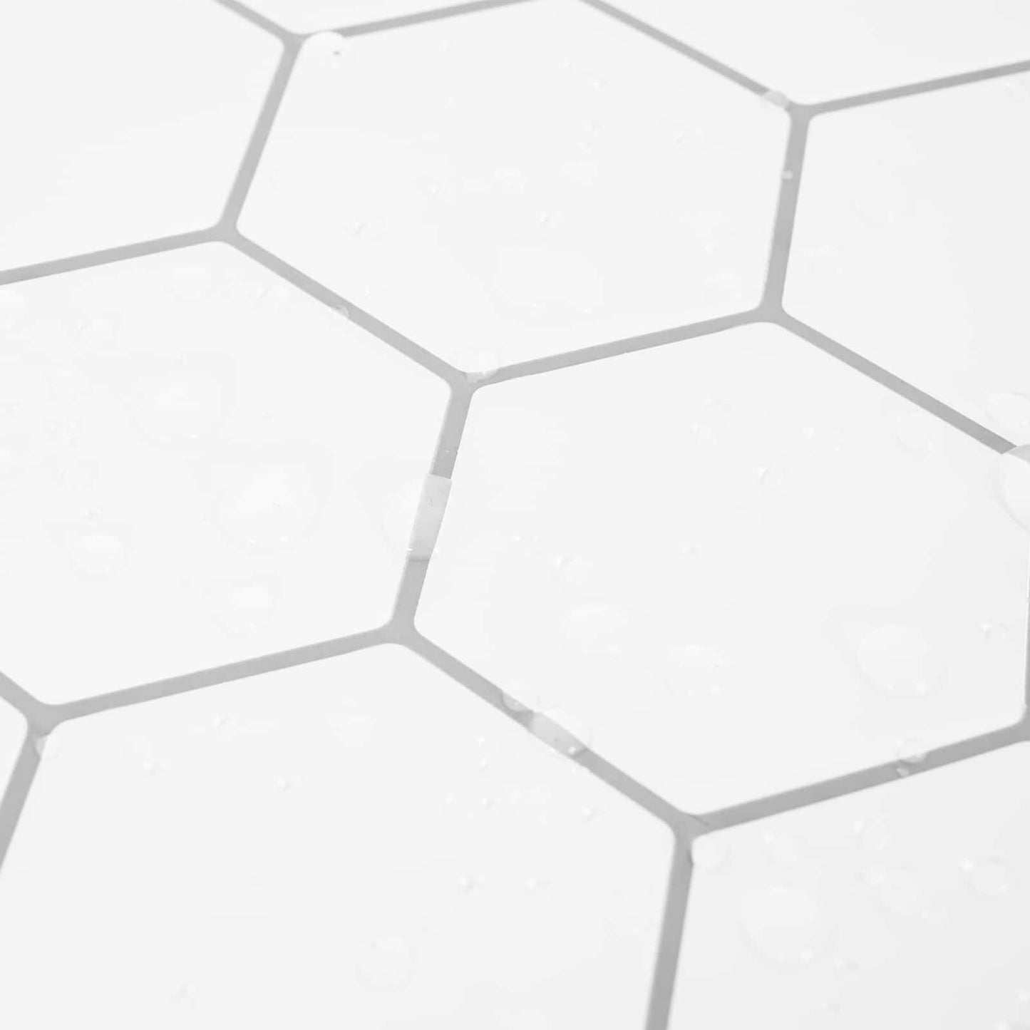 Hexagon Tile 50 pcs White Grey 30 x 30 cm Polyurethane and PET