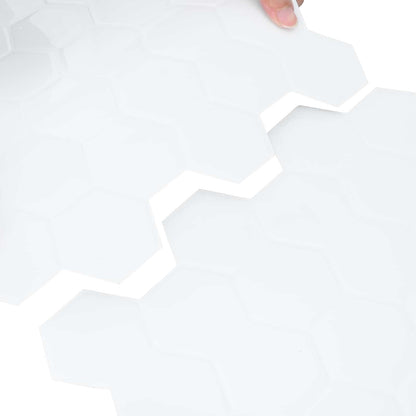 Hexagon Tile 10 pcs White 30 x 30 cm Polyurethane and PET