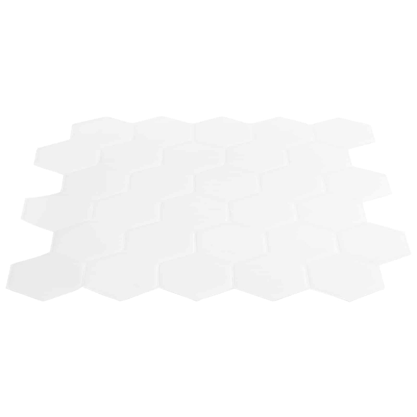Hexagon Tile 10 pcs White 30 x 30 cm Polyurethane and PET