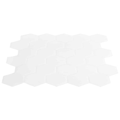Hexagon Tile 10 pcs White 30 x 30 cm Polyurethane and PET