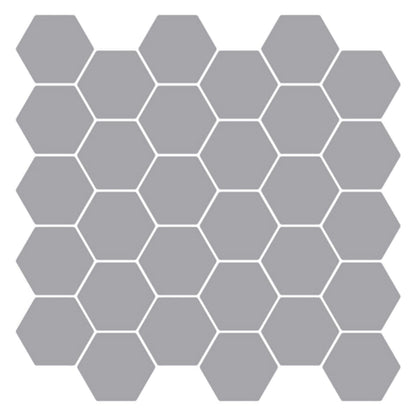 Hexagon Tile 10 pcs Grey 30 x 30 cm Polyurethane and PET