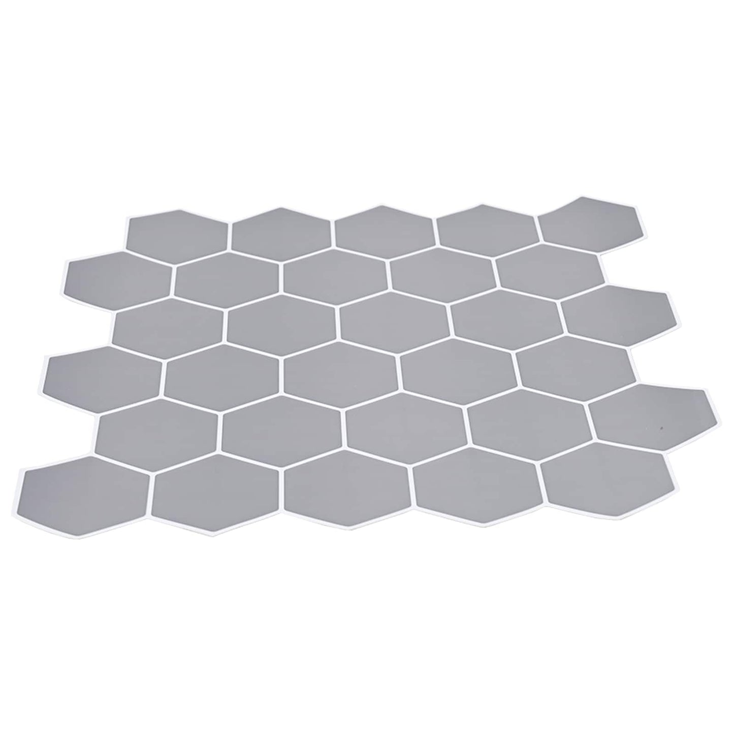 Hexagon Tile 20 pcs Grey 30 x 30 cm Polyurethane and PET
