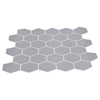 Hexagon Tile 20 pcs Grey 30 x 30 cm Polyurethane and PET