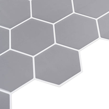 Hexagon Tile 50 pcs Grey 30 x 30 cm Polyurethane and PET