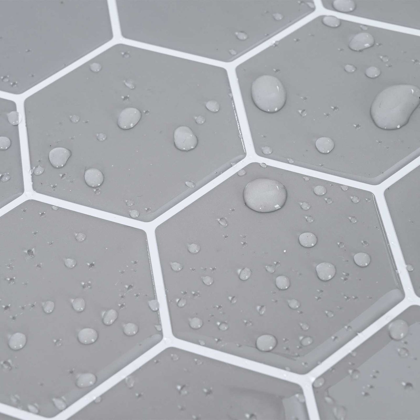 Hexagon Tile 50 pcs Grey 30 x 30 cm Polyurethane and PET
