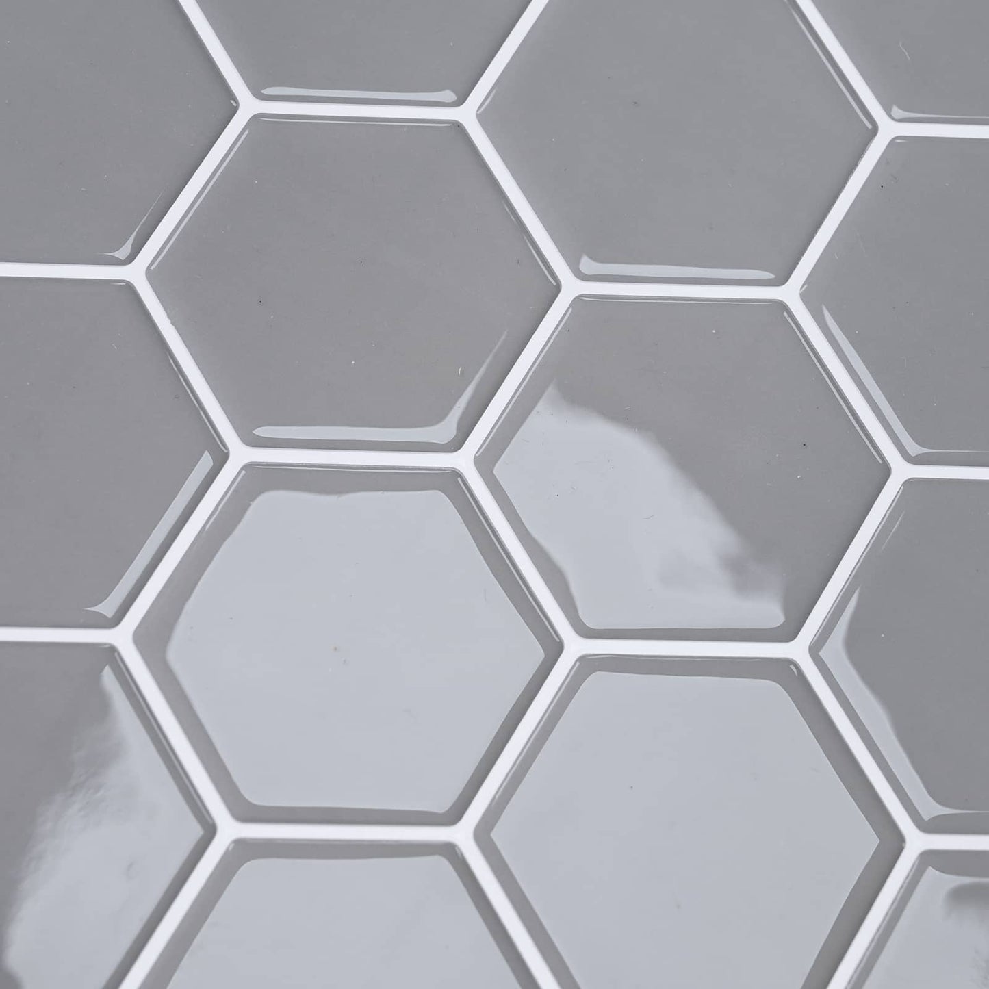 Hexagon Tile 50 pcs Grey 30 x 30 cm Polyurethane and PET