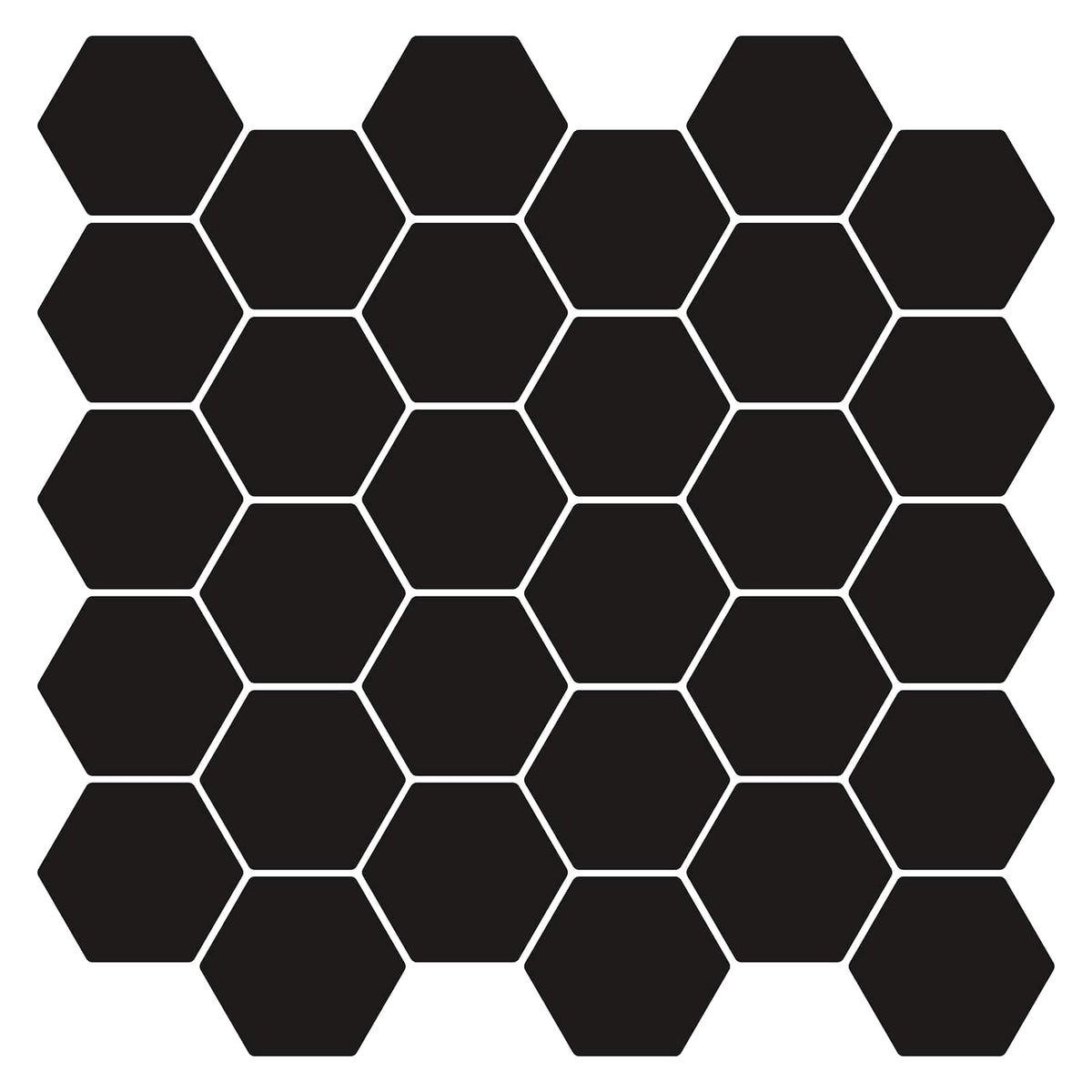 Hexagon Tile 10 pcs Black 30 x 30 cm Polyurethane and PET