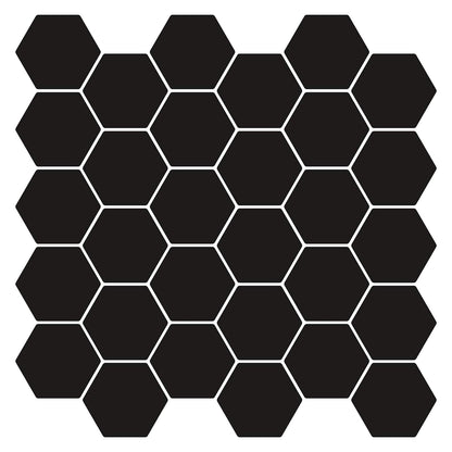 Hexagon Tile 10 pcs Black 30 x 30 cm Polyurethane and PET