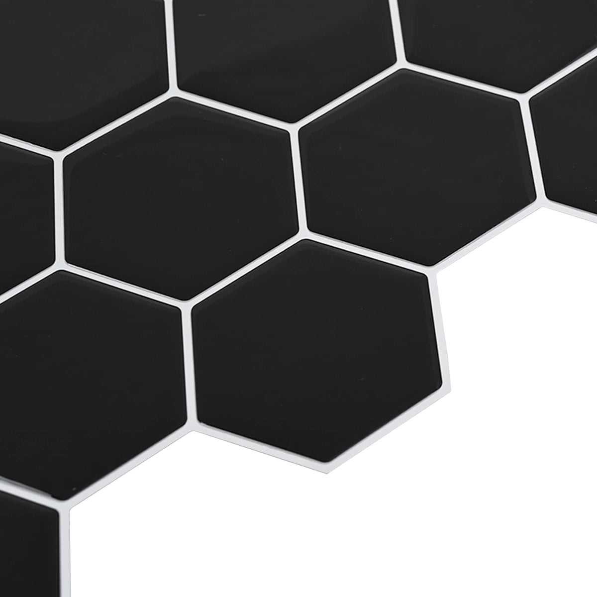 Hexagon Tile 20 pcs Black 30 x 30 cm Polyurethane and PET