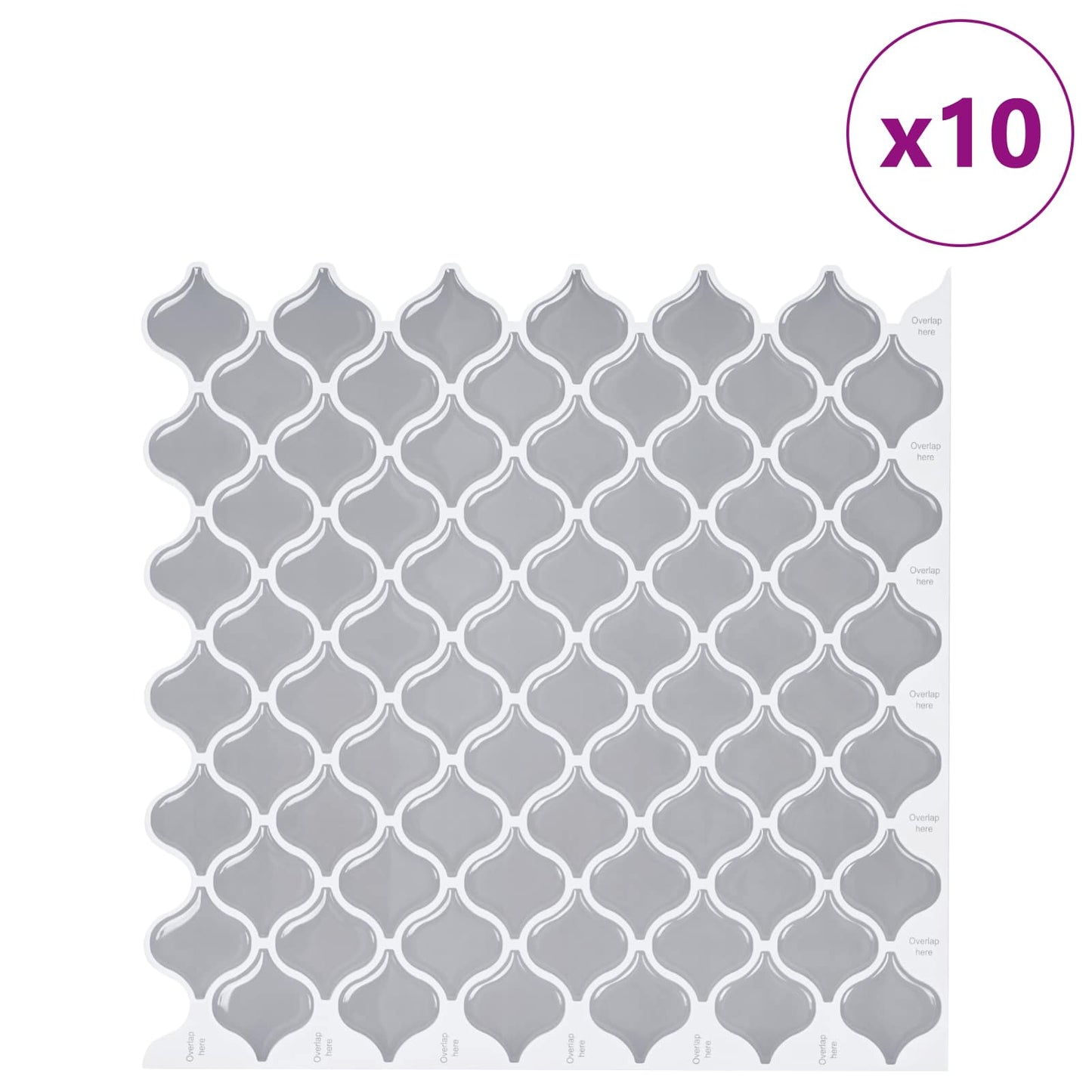 Lanturn Tile 10 pcs Grey 27 x 27 cm Polyurethane and PET
