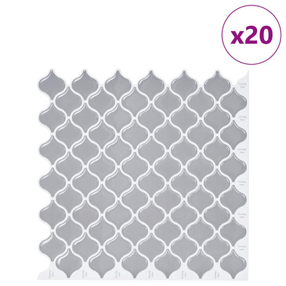 Lanturn Tile 20 pcs Grey 27 x 27 cm Polyurethane and PET