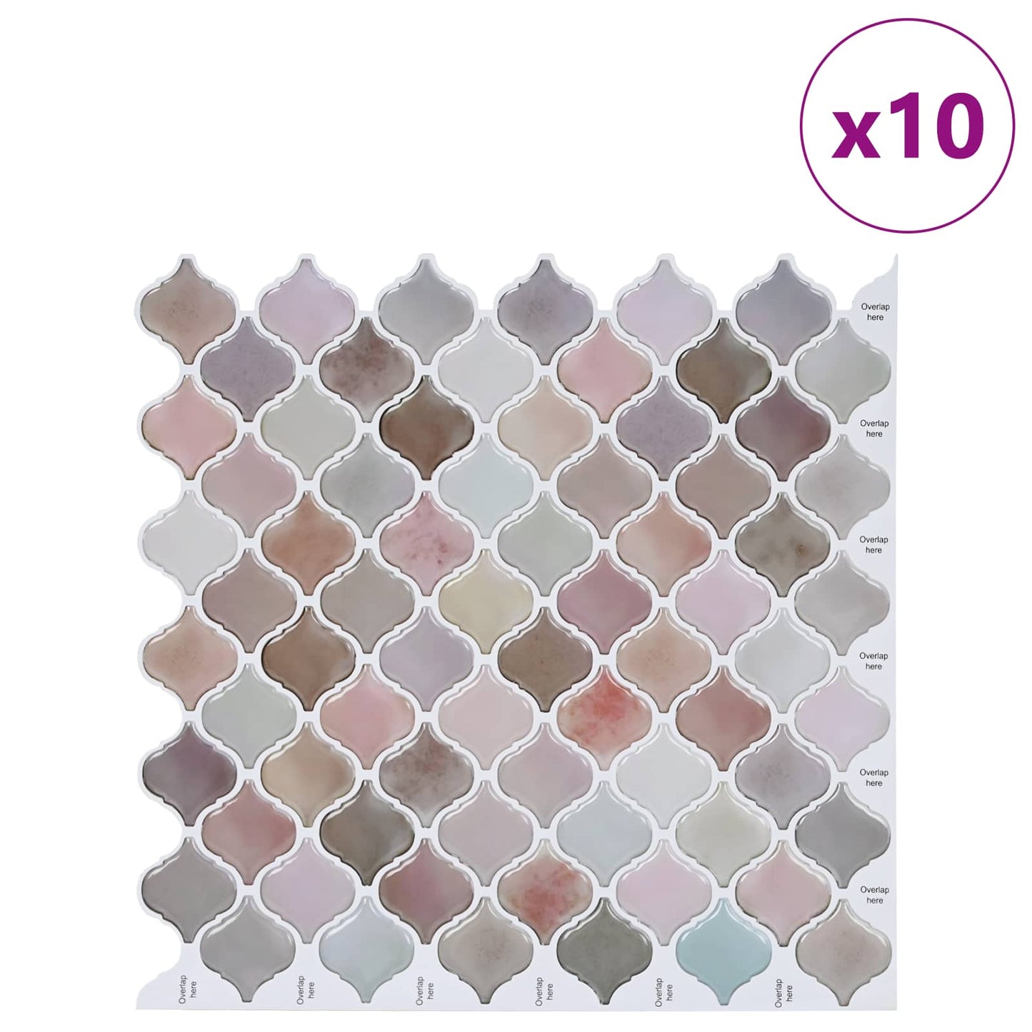 Lanturn Tile 10 pcs Beige 27 x 27 cm Polyurethane and PET