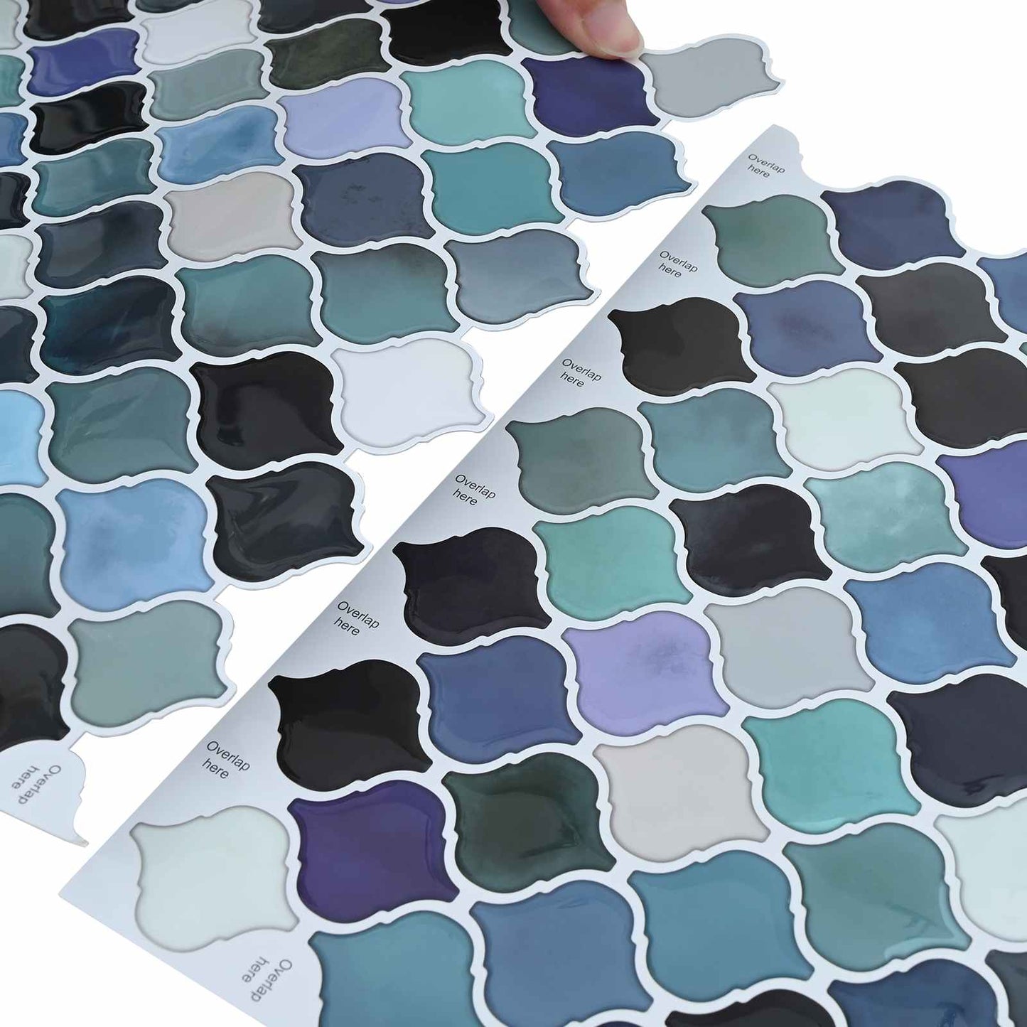 Lanturn Tile 10 pcs Blue Green 27 x 27 cm Polyurethane and PET