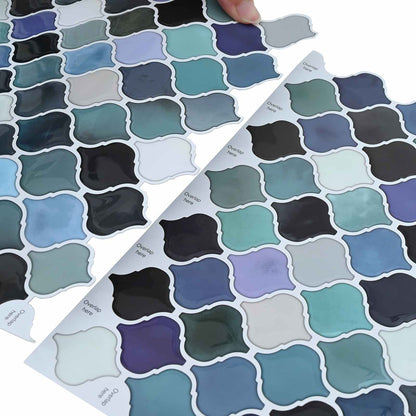 Lanturn Tile 10 pcs Blue Green 27 x 27 cm Polyurethane and PET