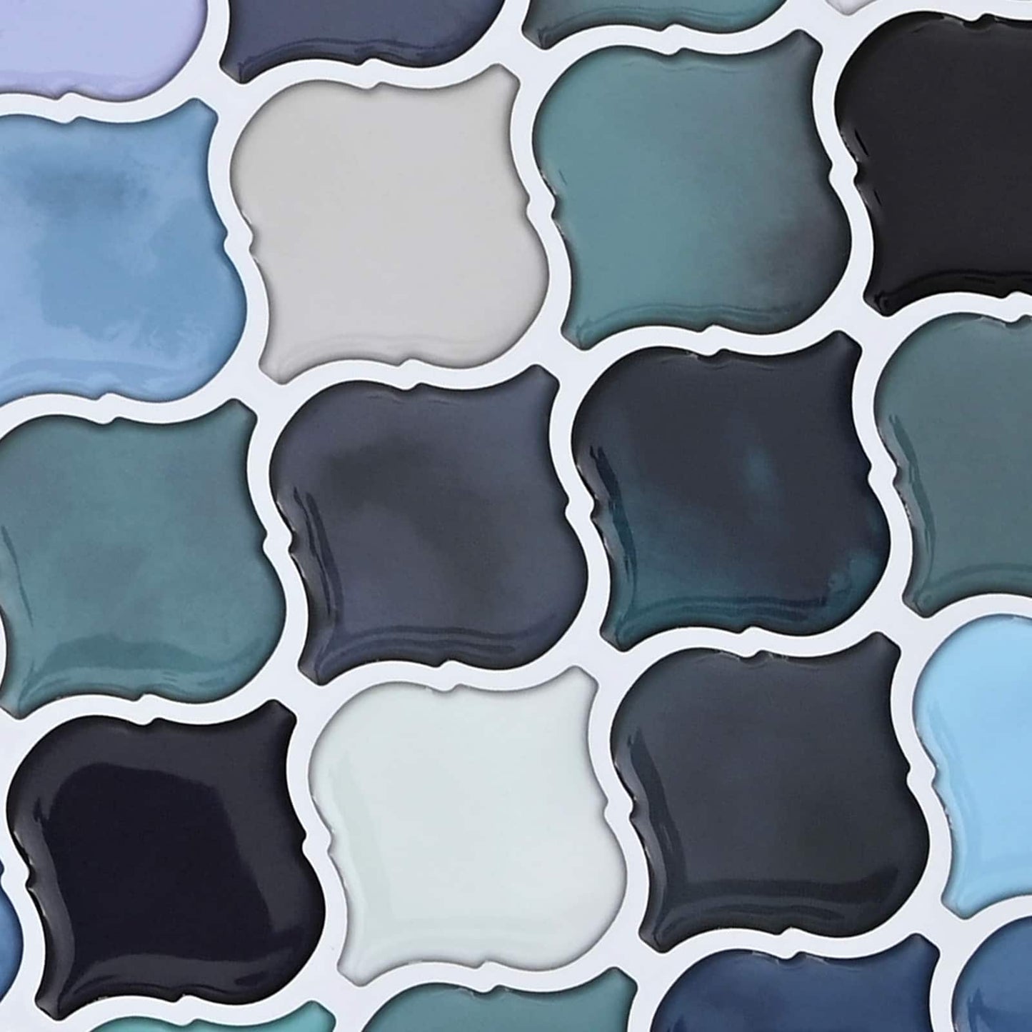 Lanturn Tile 10 pcs Blue Green 27 x 27 cm Polyurethane and PET