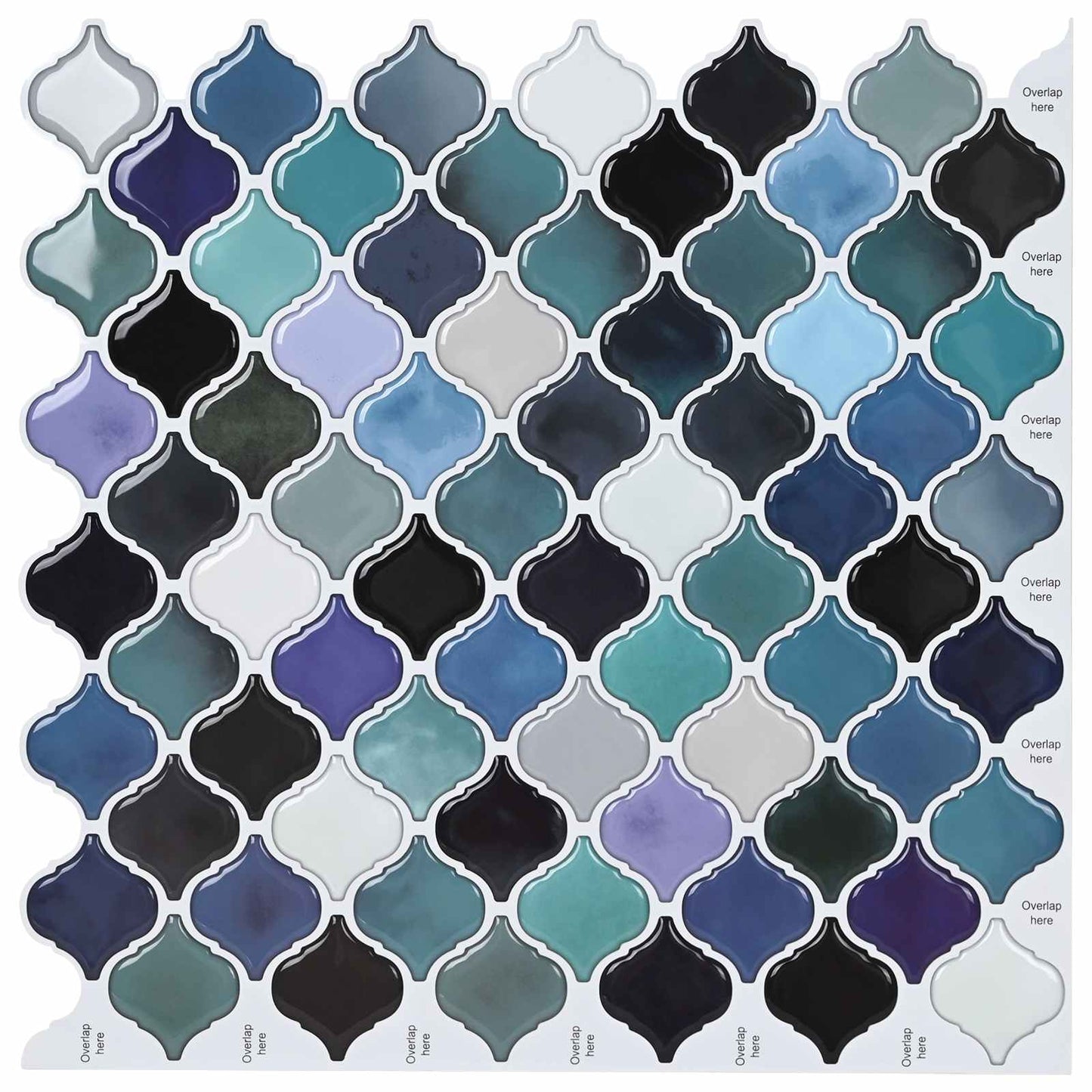 Lanturn Tile 10 pcs Blue Green 27 x 27 cm Polyurethane and PET