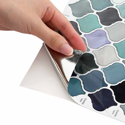 Lanturn Tile 50 pcs Blue Green 27 x 27 cm Polyurethane and PET