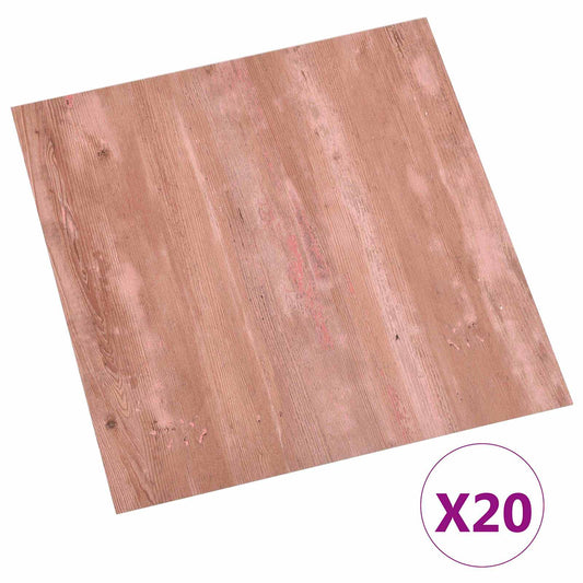 Self-adhesive Flooring Planks Red 30.5 x 30.5 cm 20 pcs PVC