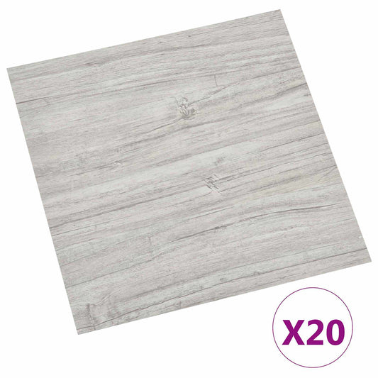 Self-adhesive Flooring Planks Light Grey and White