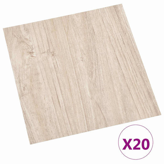 Self-adhesive Flooring Planks Light Brown and White