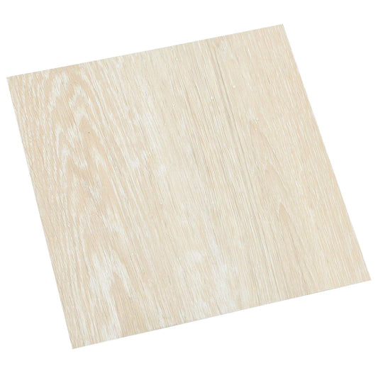 Self-adhesive Flooring Planks White and Beige 30.5 x 30.5 cm