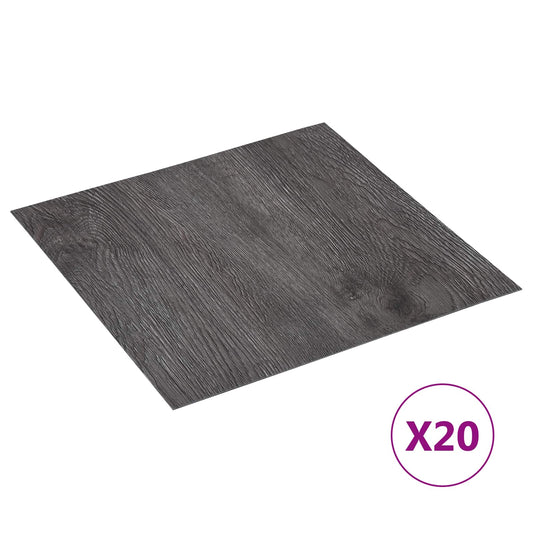 Self-adhesive Flooring Planks Dark Brown and Black