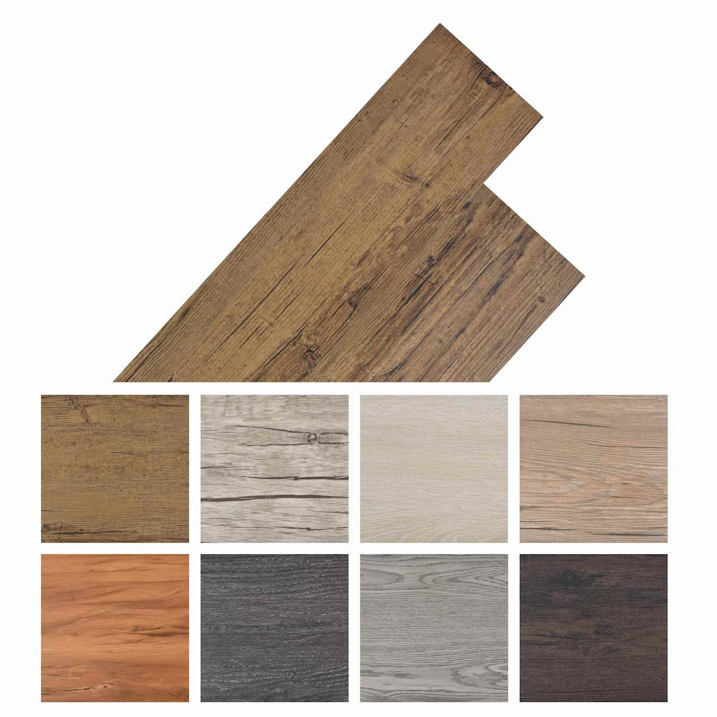 Self-adhesive PVC Flooring Planks Walnut Brown 30.5 x 61 cm
