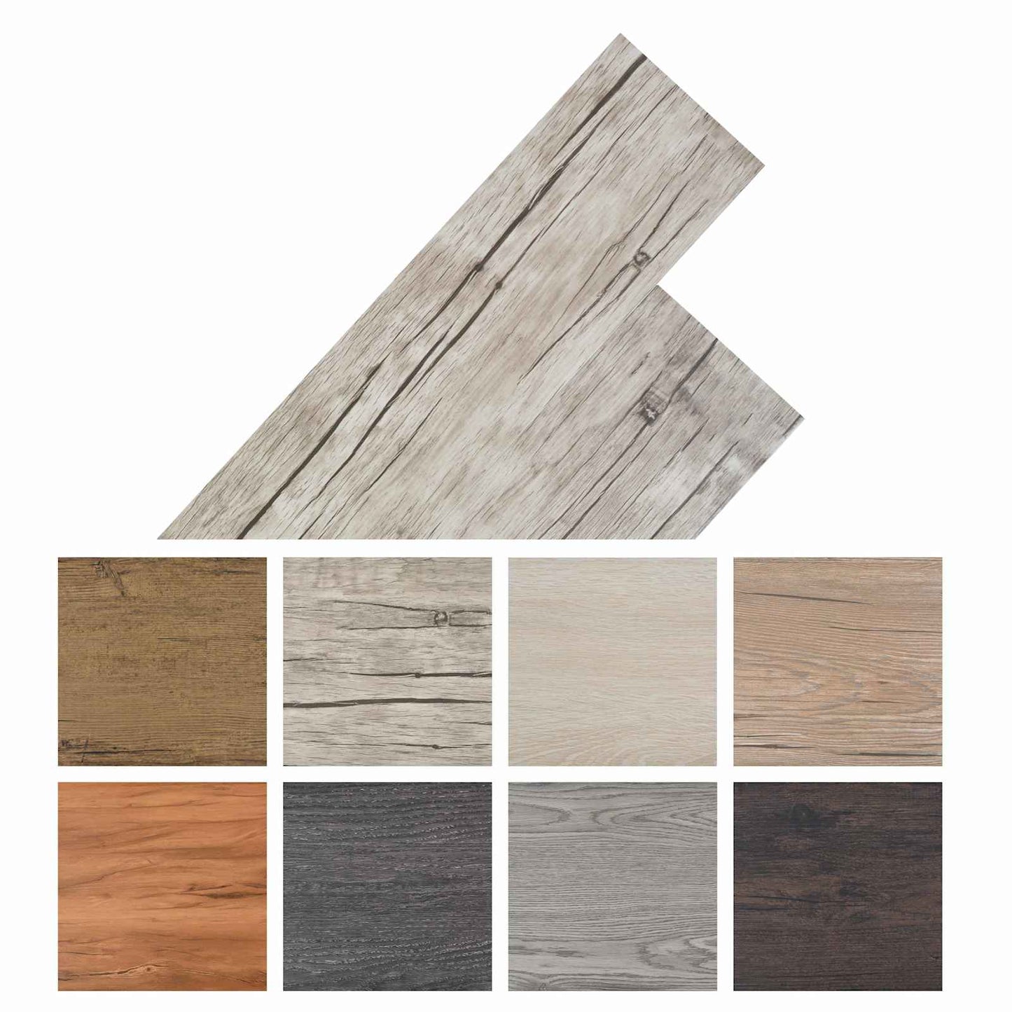 Self-adhesive PVC Flooring Planks Washed Oak 30.5 x 61 cm