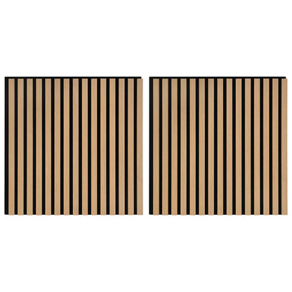 Wall Panels 2 pcs Natural 60.5 x 60 cm