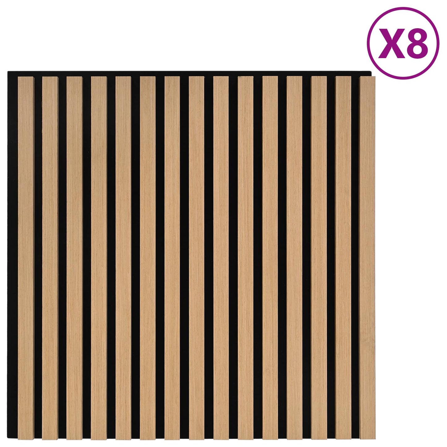 Wall Panels 8 pcs Natural 60.5 x 60 cm