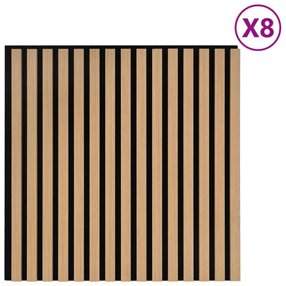 Wall Panels 8 pcs Natural 60.5 x 60 cm