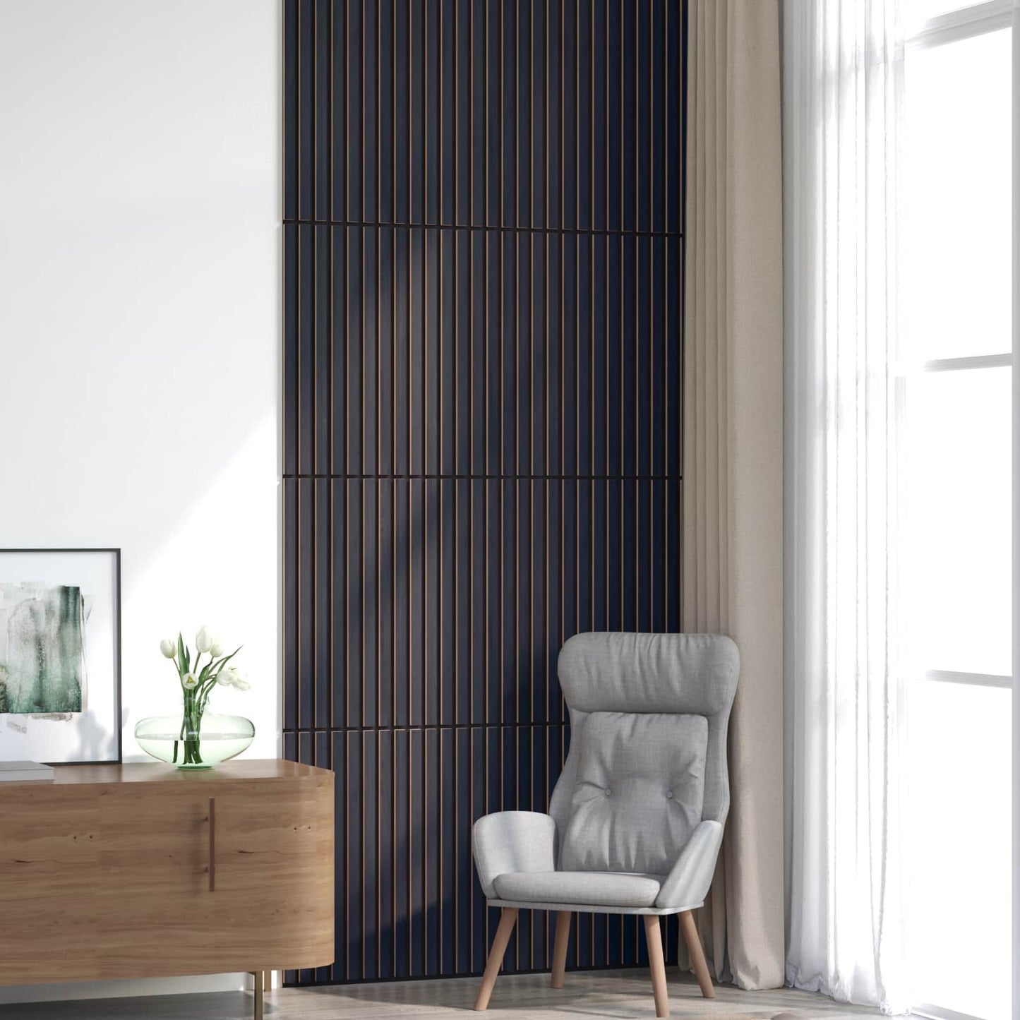 Wall Panels 8 pcs Anthracite 60.5 x 60 cm