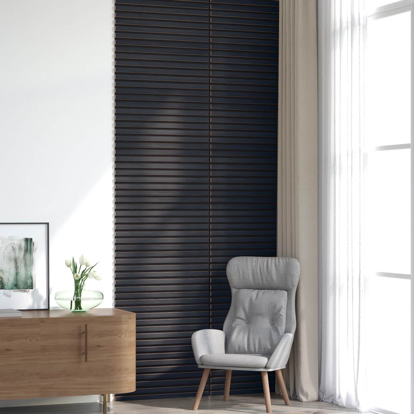 Wall Panels 8 pcs Anthracite 60.5 x 60 cm