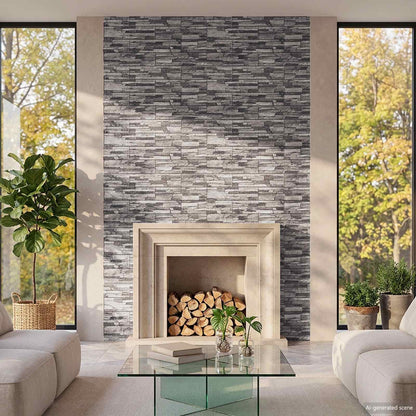 Wall Panels 10 pcs 100 x 50 cm Dark Grey and Light Grey