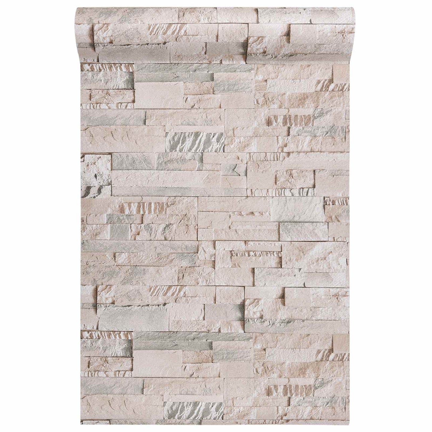 3D Stone Wallpaper Beige 10 x 0.53 m Non-Woven Fabric