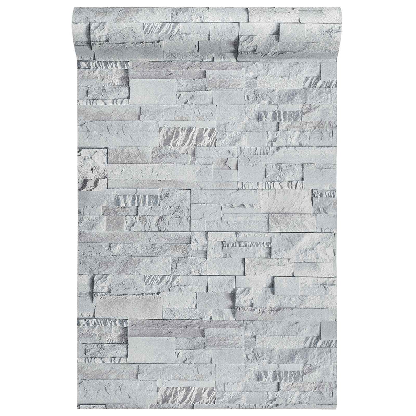 3D Stone Wallpaper Light Grey 10 x 0.53 m Non-Woven Fabric