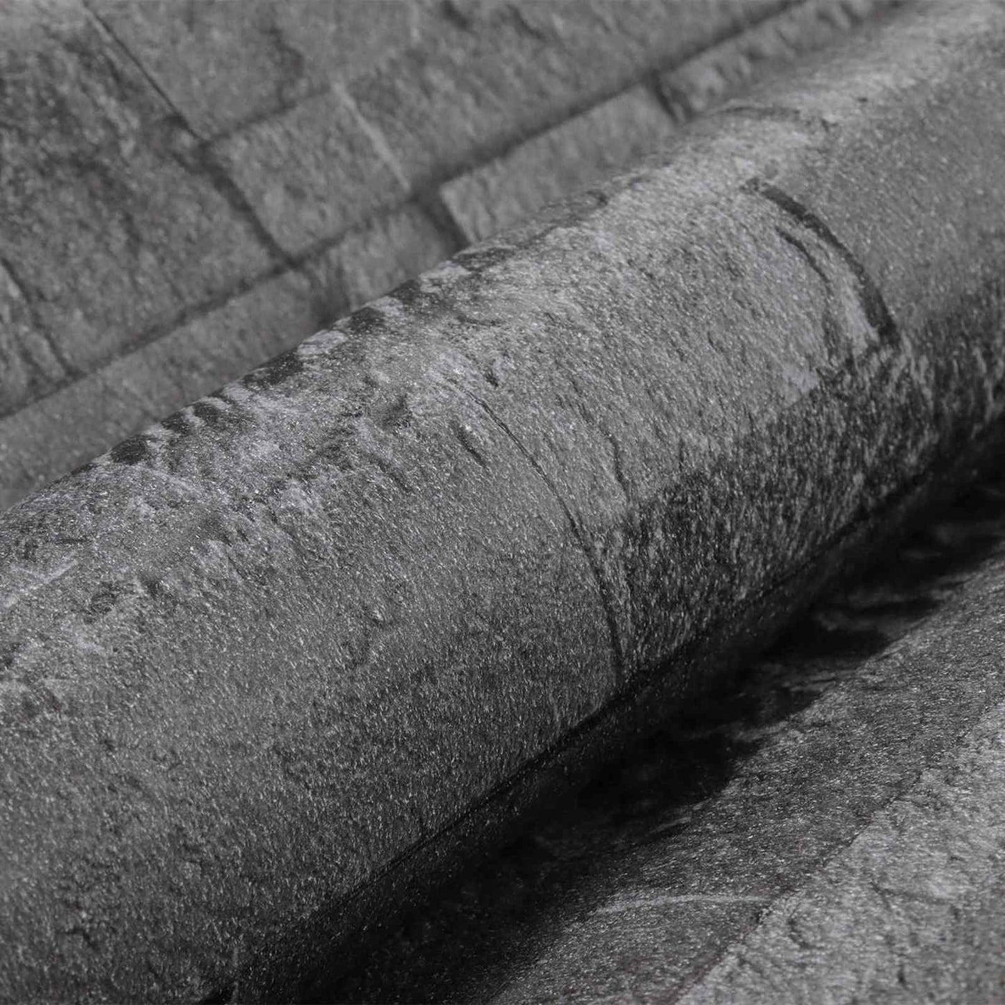 3D Stone Wallpaper Black 10 x 0.53 m Non-Woven Fabric
