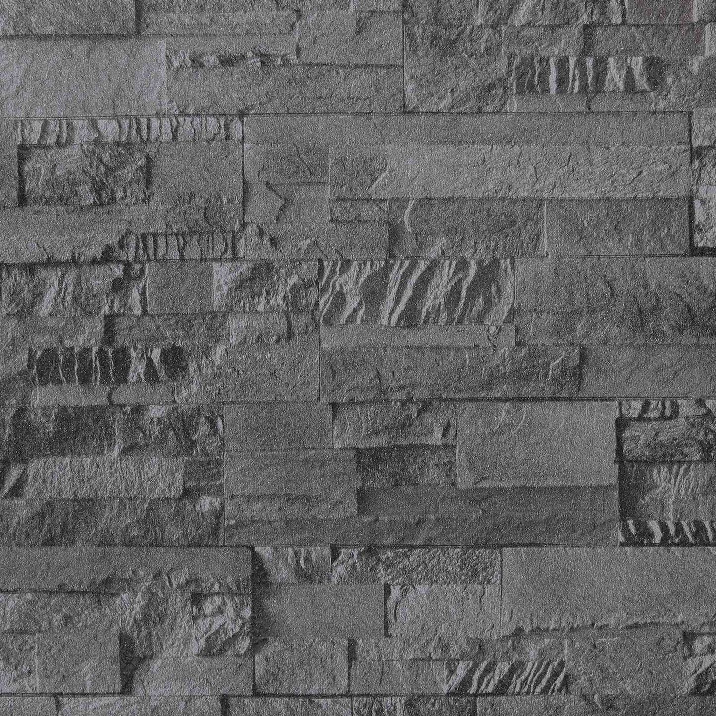 3D Stone Wallpaper Black 10 x 0.53 m Non-Woven Fabric
